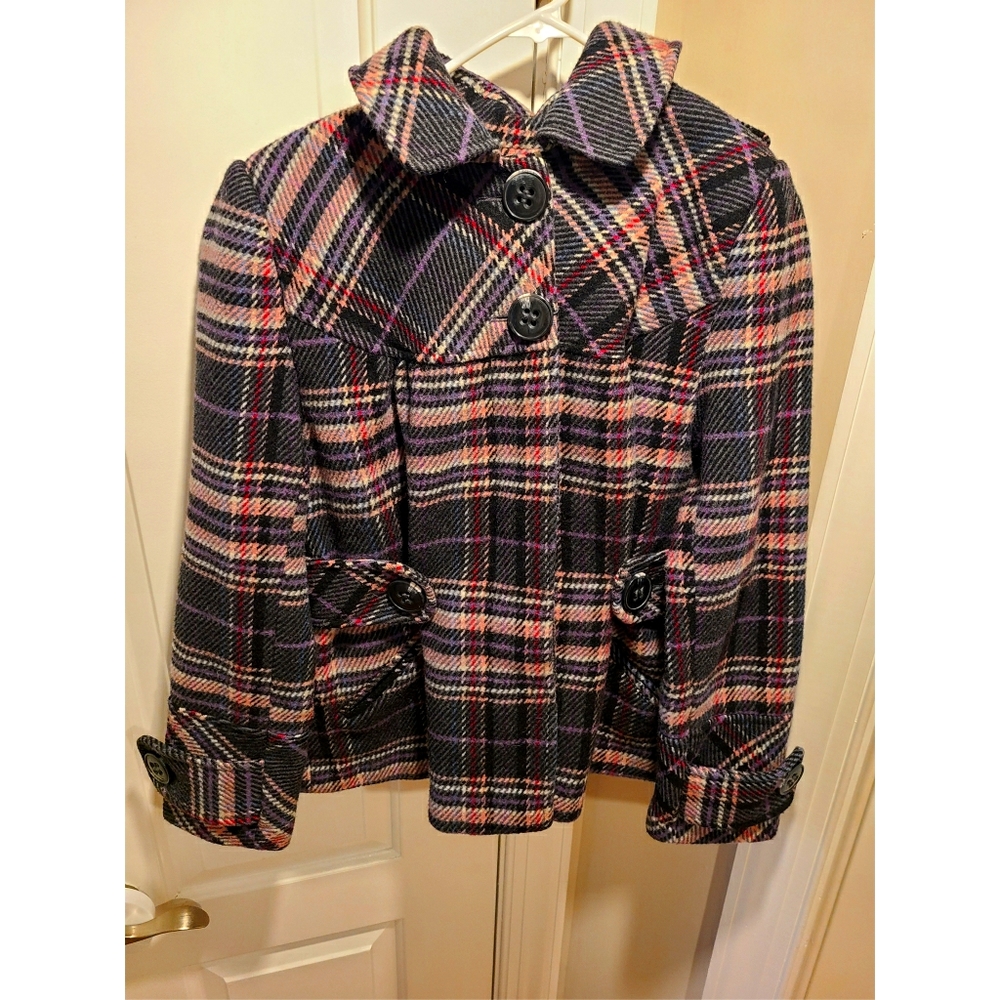 Via by Victoria's Secret Plaid Peacoat